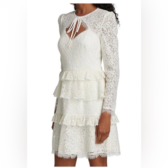 Monique Lhuillier Dresses & Skirts - ML Monique Lhuillier
Tie-Neck Lace Dress